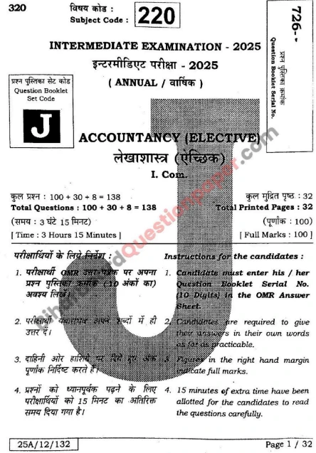 BSEB Commerce Official Question Paper